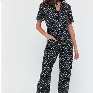 Urban outfitters floral denim jumpsuit , sz l